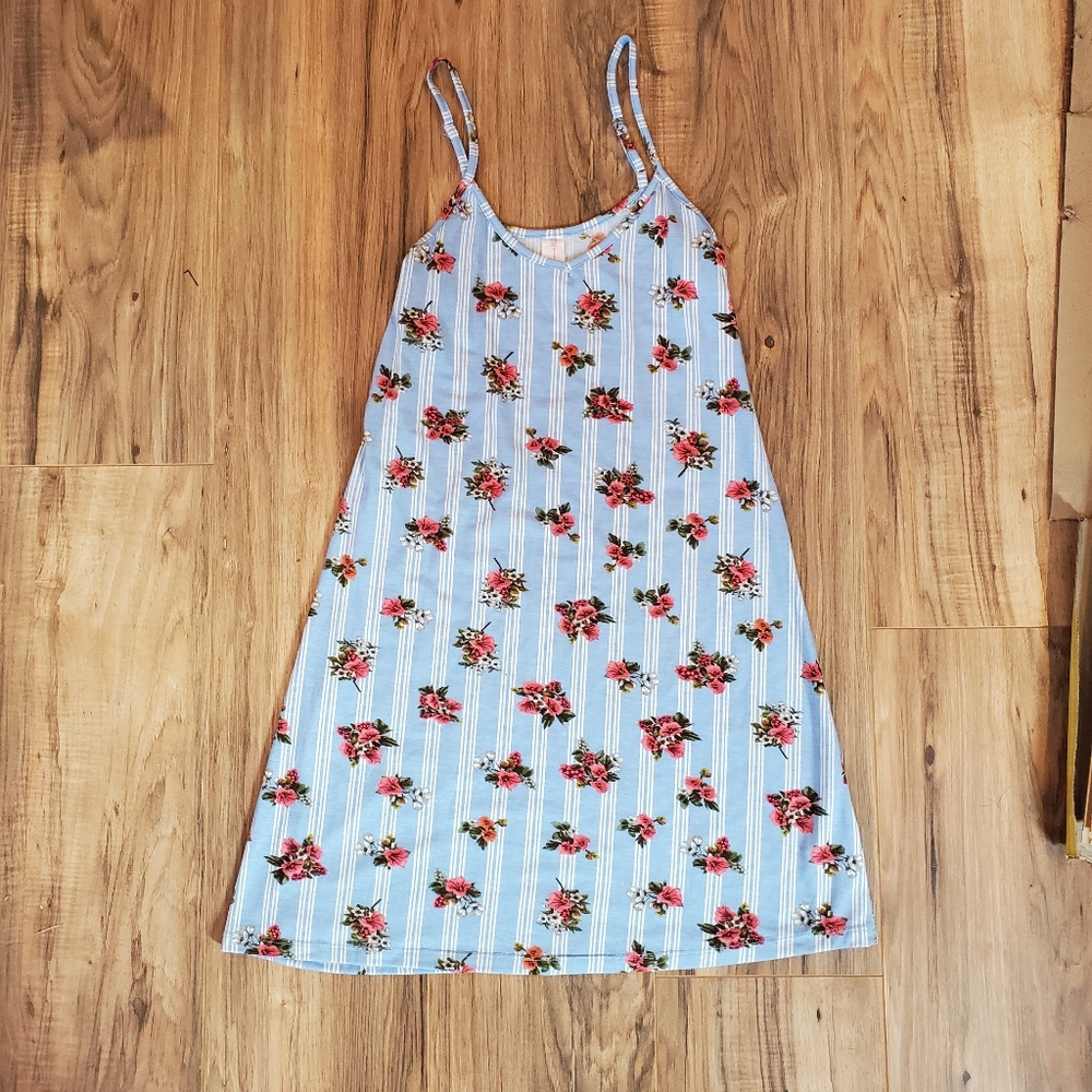 Blue floral dress set